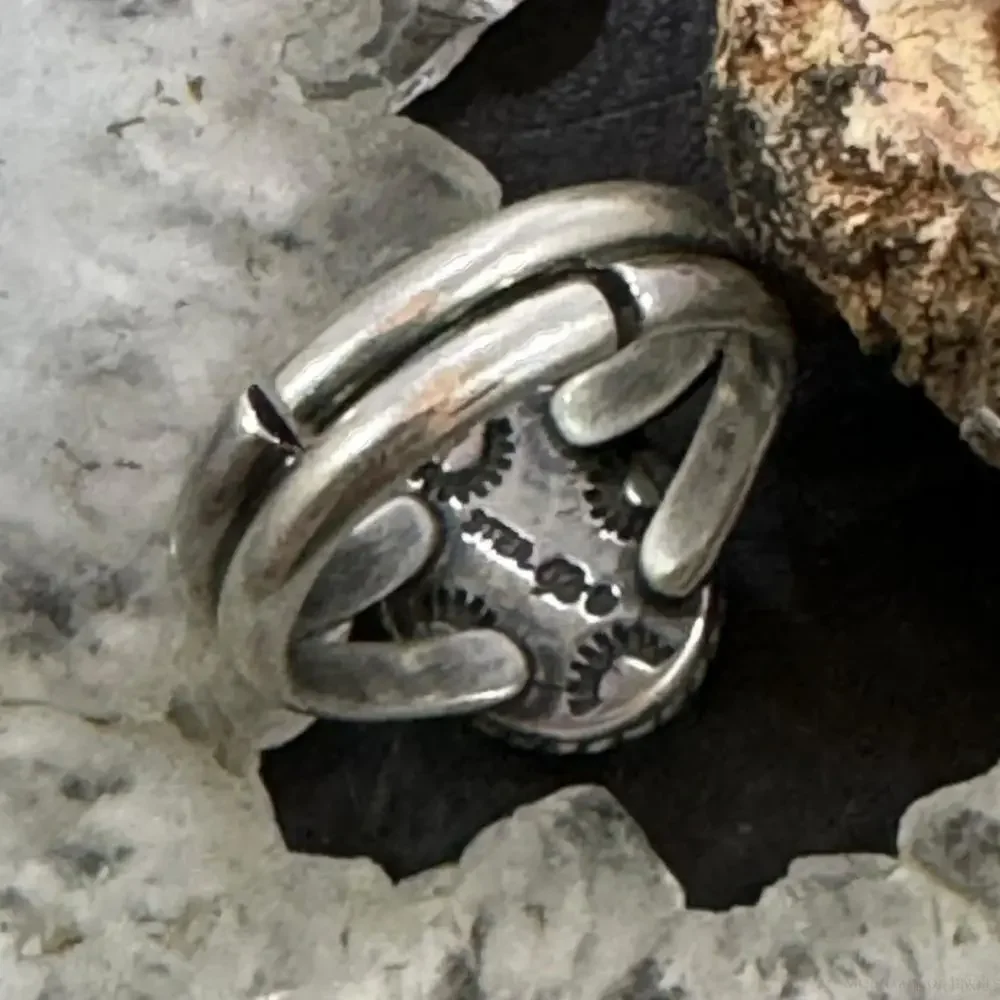 Carolyn Pollack Sterling Silver Oval Rhodonite Ring Size 6 For Women